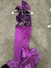 Weissman LC Purple Sequin Dance Costume Disco Jazz Jumpsuit Competition