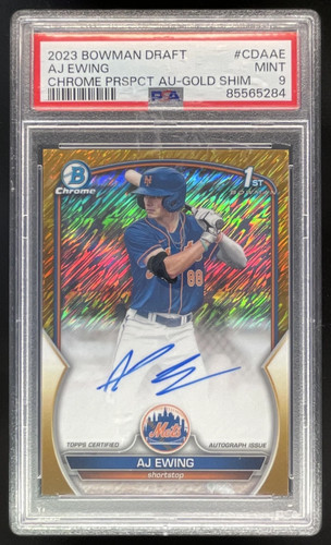 AJ Ewing [Sparkle] #CDA-AE 2023 Bowman Draft Chrome Prospect Autographs card