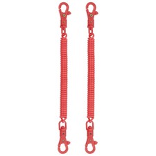 2pcs Retractable Coil Spring Keychain with Lobster Clasp Keyring 20cm Red