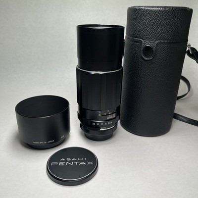 Asahi Pentax Super Takumar 200mm F/4 M42 Mount Lens w/Original Case + Hood