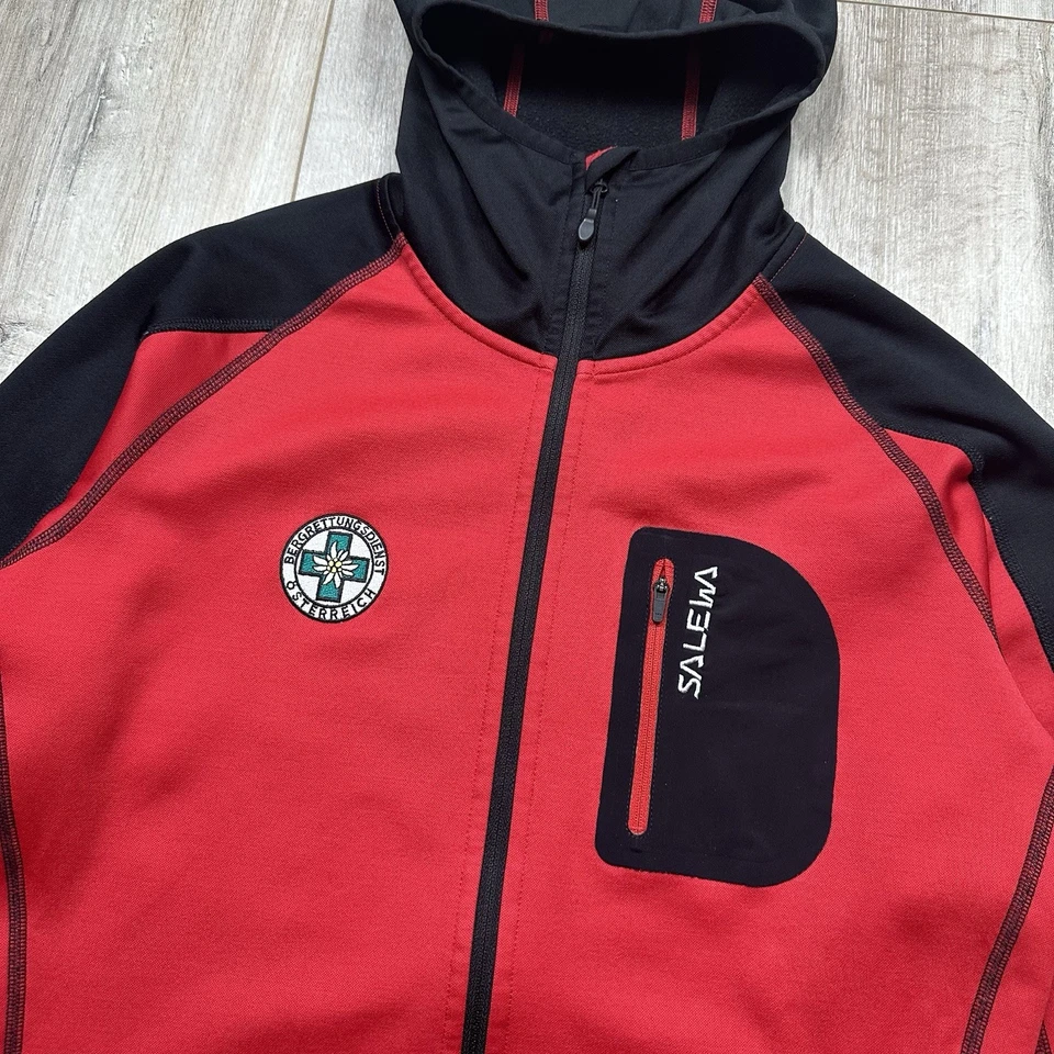 Salewa BRD Merino Wool Hoody Jacket Red Mens Size 46/S (US XS) - Image 3 of 4