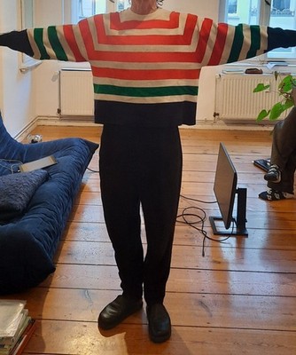 4 Farb - Blockstreifen / kurzer Pullover