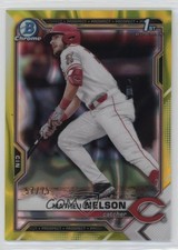 2021 Bowman Draft Chrome Yellow Lava Refractor 57/75 Matheu Nelson #BDC-103 nd3