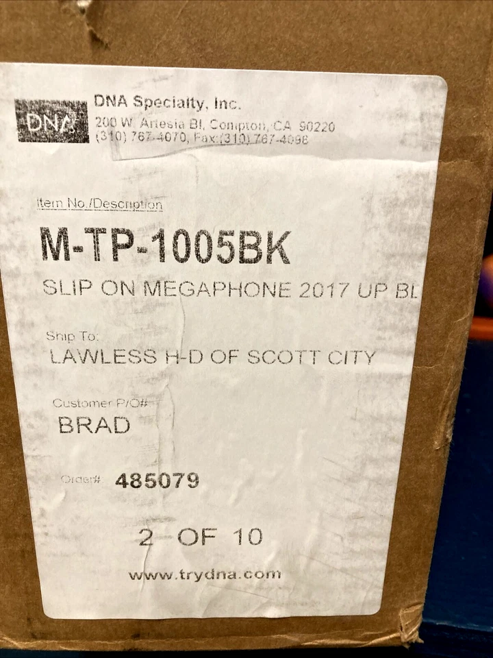 NEW GENUINE DNA SPECIALITY M-TP-1005BK BLACK SLIP ON MEGAPHONE EXHAUST MUFFLERS - Image 3 of 3