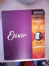 Elixir Nanoweb Coated 80/20 Bronze Acoustic Guitar Strings .011/.052