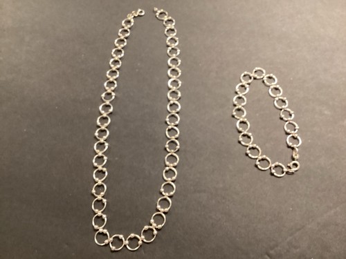 16” Sterling Silver Necklace And Matching 7” Bracelet