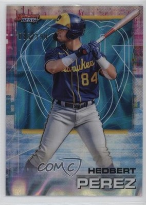 2021 Bowman's Best Aqua Lava Refractor 36/199 Hedbert Perez #95 0zg4