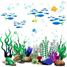 Zonon Under The Sea Wall Decals Coral Reef and Seaweed, Ocean Classic Style