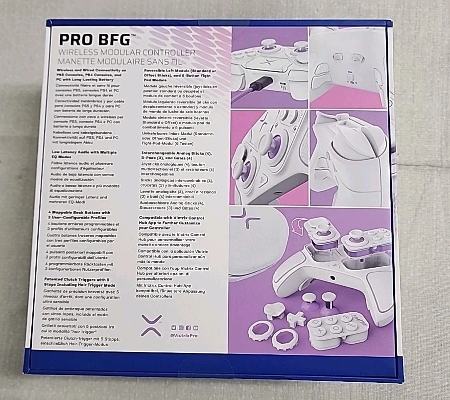 PDP Victrix Pro BFG Wireless Gaming Controller for PS5, PS4, PC, White - Image 2 of 4