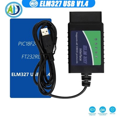 OBD2 OBDII Diagnostic Scanner ELM327 USB V1.4 with PIC18F2480 Chip FTDI FT232RL