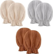 Muslin Baby Mittens Newborn Cotton No Scratch Gloves Boys Girls 0-6 Months