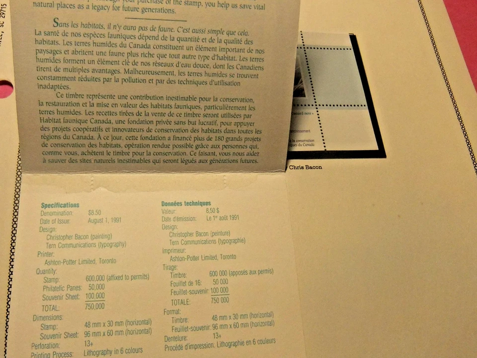 1991 Canada Hunting Permit, Mint Stamp and Cover - Image 4 of 4