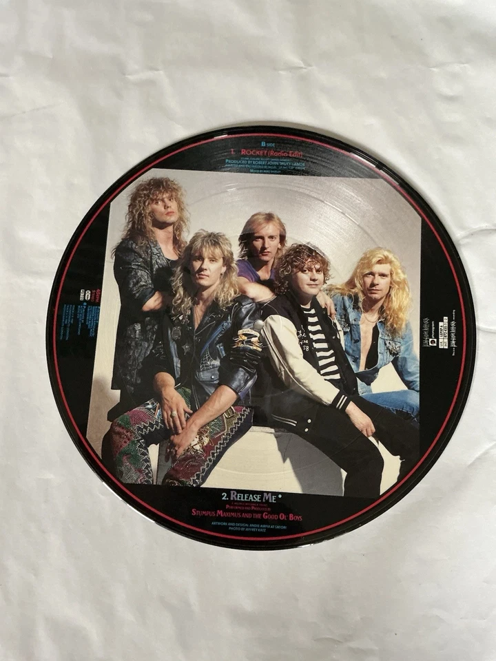 DEF LEPPARD ROCKET  12” PICTURE DISC LEPXP 6 HARD ROCK VINYL  PLAY TESTED - Image 3 of 4