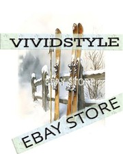 Skis Metal Sign Rustic Snow Cabin house home decorating