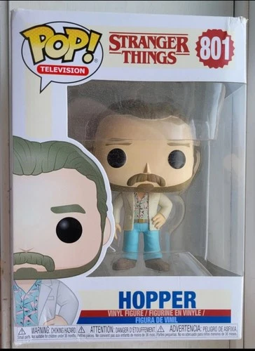 Funko Pop! Stranger Things Hopper #801 Vinyl Figure BOX DAMAGE