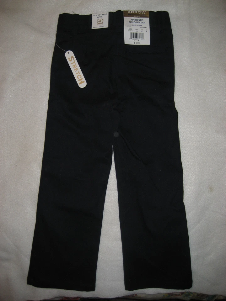 Pantalones escolares para niñas aprobados por Arrow azul marino - talla 4 ajustados - nuevos con etiqueta Foto 2 de 2