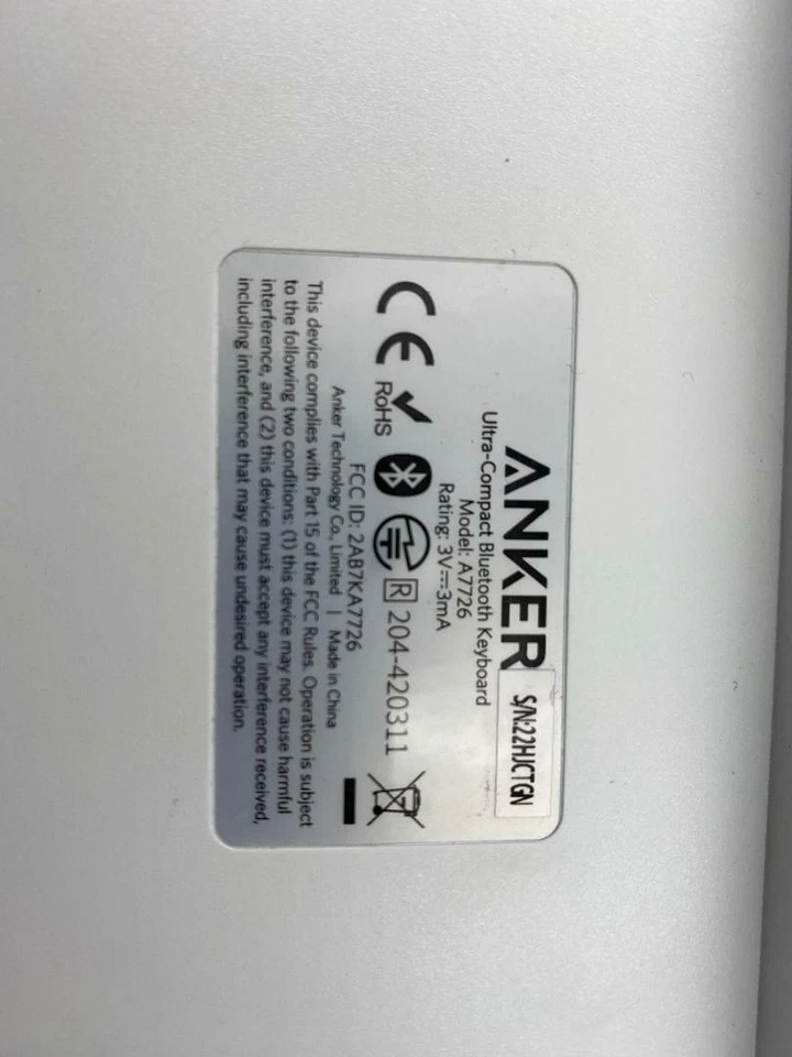 Anker Ultra Compact Slim Wireless Bluetooth Keyboard iOS Android Windows and Mac - Image 4 of 4