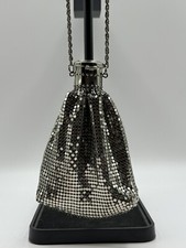 Vintage 1920s Style Expandable Silver Mesh Purse Beggars Bag
