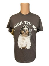 NWT "I Shih Tzu Not" Dog Grey Gray T-shirt T-shirt Cotton Heavy Weight Size S