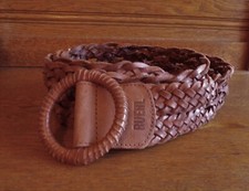 Abercrombie RUEHL Braided Leather Belt M-L Vintage 42" Long Waist or Hip