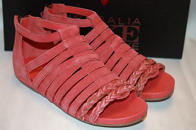 NEW! NIB! AUSTRALIA LUXE COLLECTIVE Poppy Red Suede Leather ALBA Sandals 5 $155