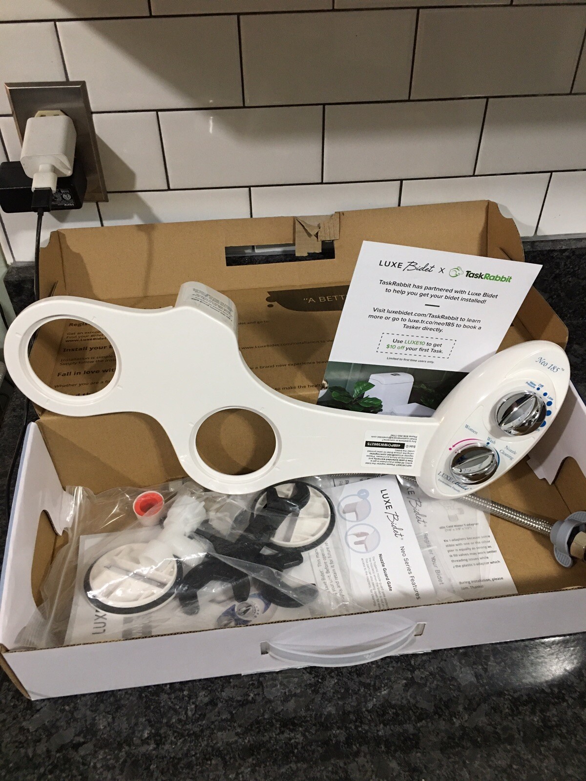 Luxe Bidet Neo 185 Dual Nozzle Mechanical Attachment - White for 