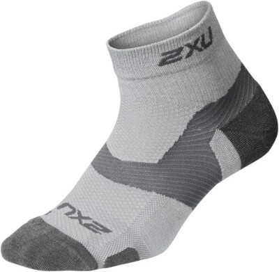 2XU VECTR MERINO LIGHT CUSHION 1/4 CREW compression socks grey