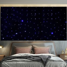LED Star Stage Backdrop Curtain White  Blue Starlight Sky Background w/ Remote