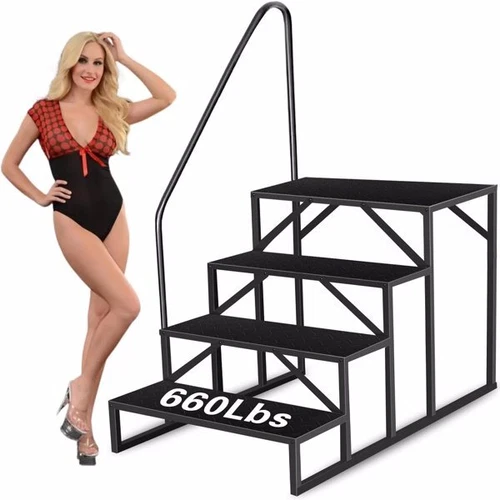 3 Step/4 Step Swimming Pool Ladder Above Ground Pools Stool Ladder w/ Handrails