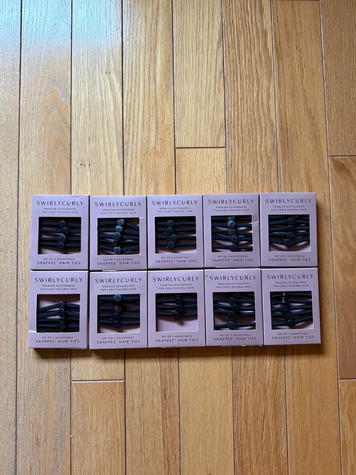 Corbatas a presión para cabello grueso, natural y rizado | Soporte fuerte cola de caballo (paquete de 3) Foto 2 de 3