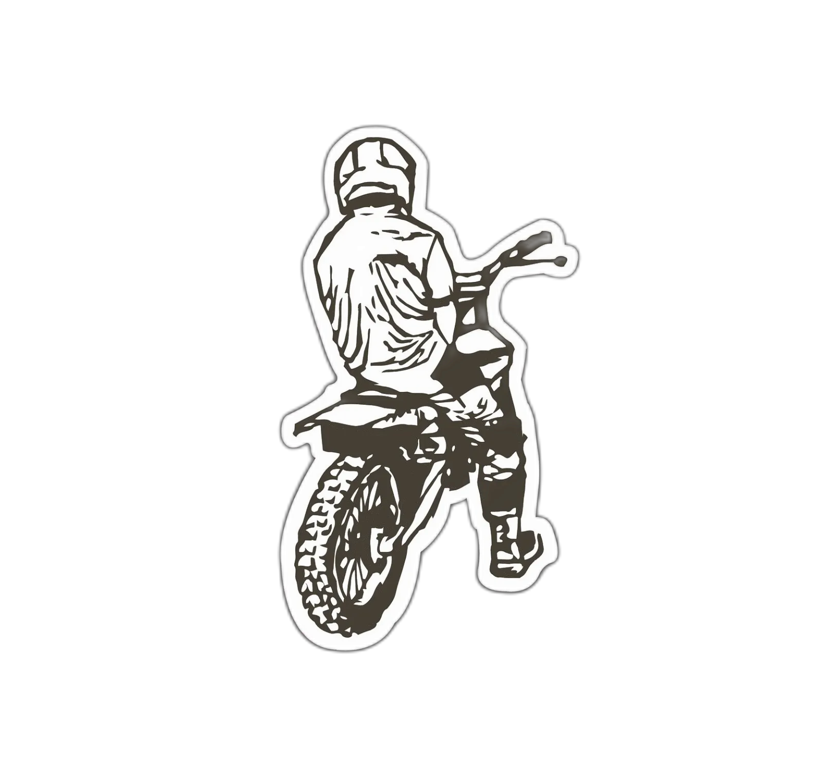 Dirt Bike Rider Vinyl Sticker for Helmets and Laptops