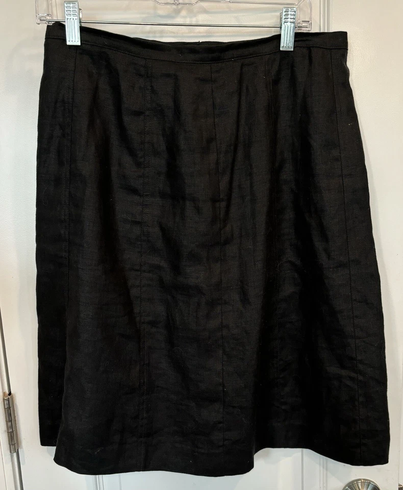 Falda para mujer RAFAELLA talla 10 forrada 100 % lino ropa de trabajo ropa de carrera minimalista Foto 2 de 4