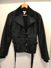 $275 Nwot Max&co Black Nylon Belted Jacket Size M