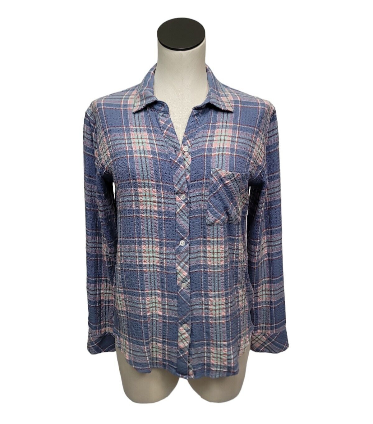 Rails Brady Flannel Shirt Blue Mint Rose Pastel P… - image 1