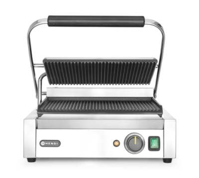 Kontaktgrill - Panini, HENDI, oben und unten gerillt, 230V/2200W, 430x370x(H)210
