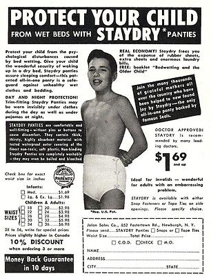 Vintage Bed Wetting Ad Replica 8x10