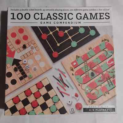 100 Classic Games - Game Compendium - 5 Double Sided Playing Boards, Complete