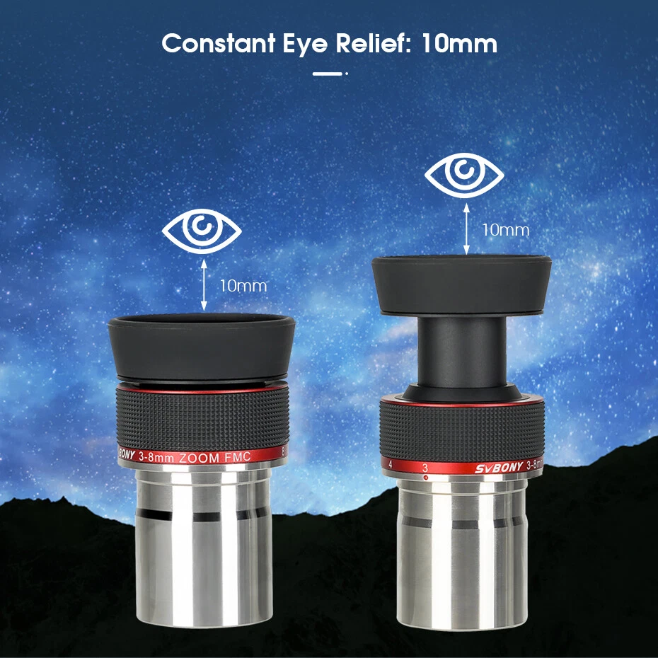 Ocular zoom planetario SVBONY SV215 1,25 pulgadas 3-8 mm para observación planetaria Foto 4 de 4