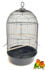Round Dome Top Bird Flight Hook Cage LoveBird Finch Canary Cockatiel Parakeet B 
