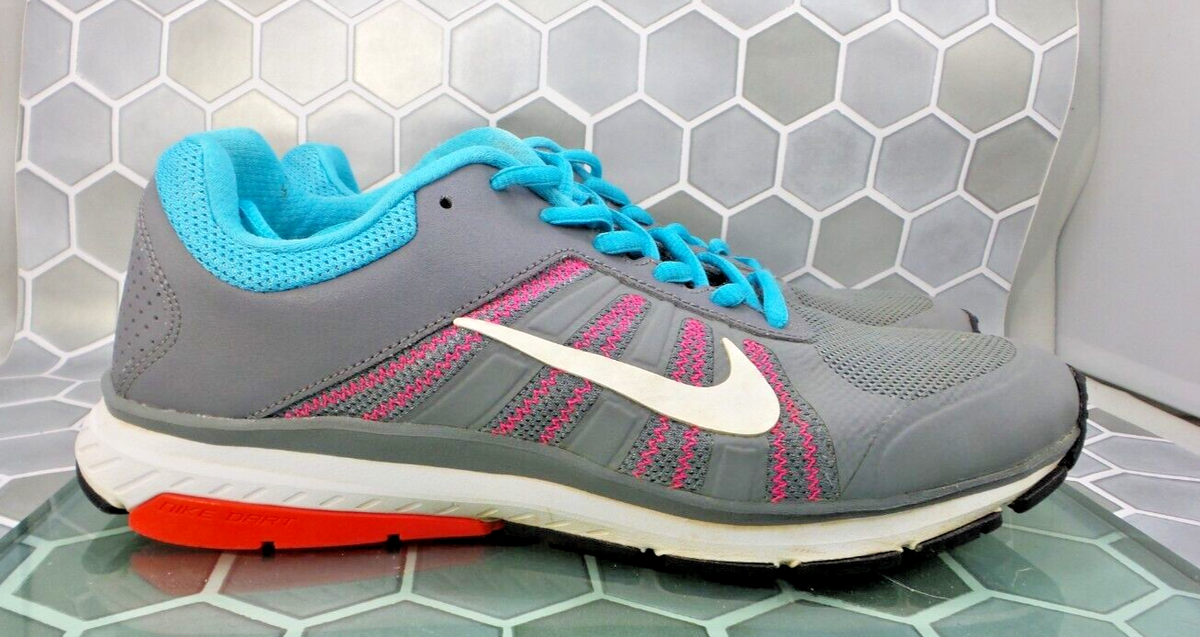 Nike Womens Dart 12 Running Shoes Sneakers Walk Gym Gray Blue Pink
