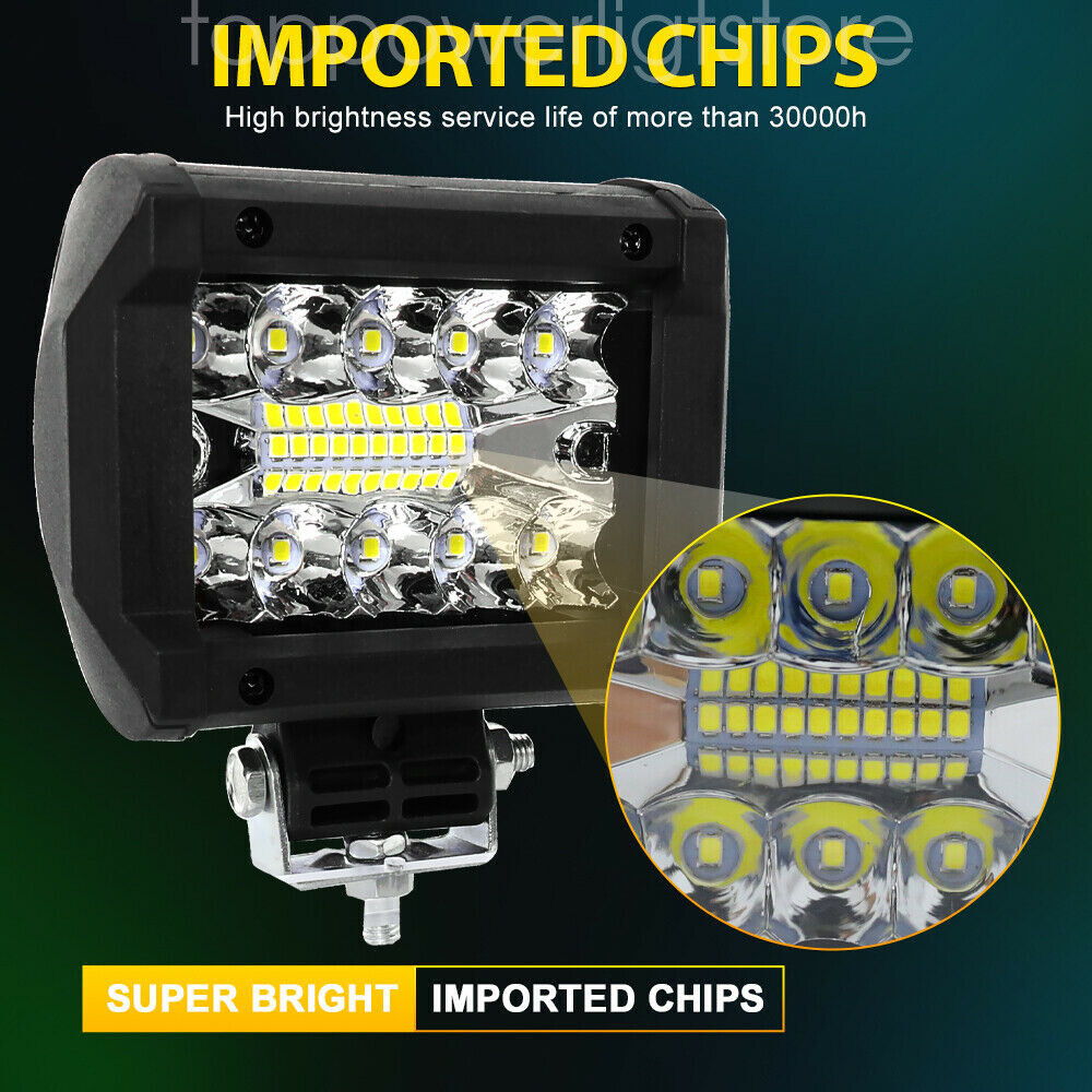 2PCS 4'' Spreader LED Lights Pods Spot Lights Marine Deck Mask Lights Boat 12V