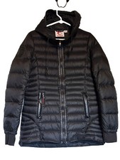 Down Canada Weather Gear Womens M Quilted Hooded Coat Puffy Down Filled Ds