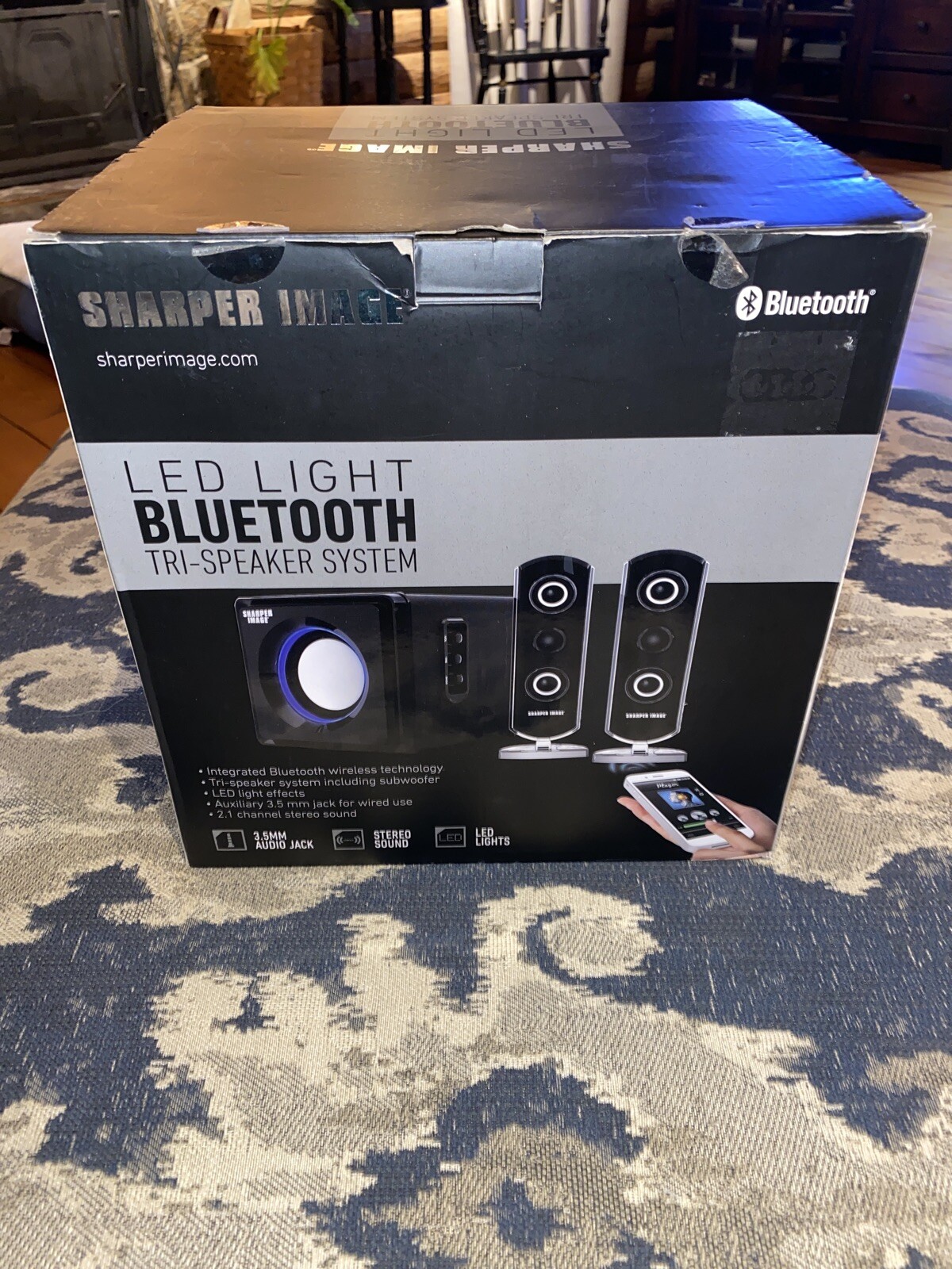 sharper image 3.1 multimedia audio system with led lights