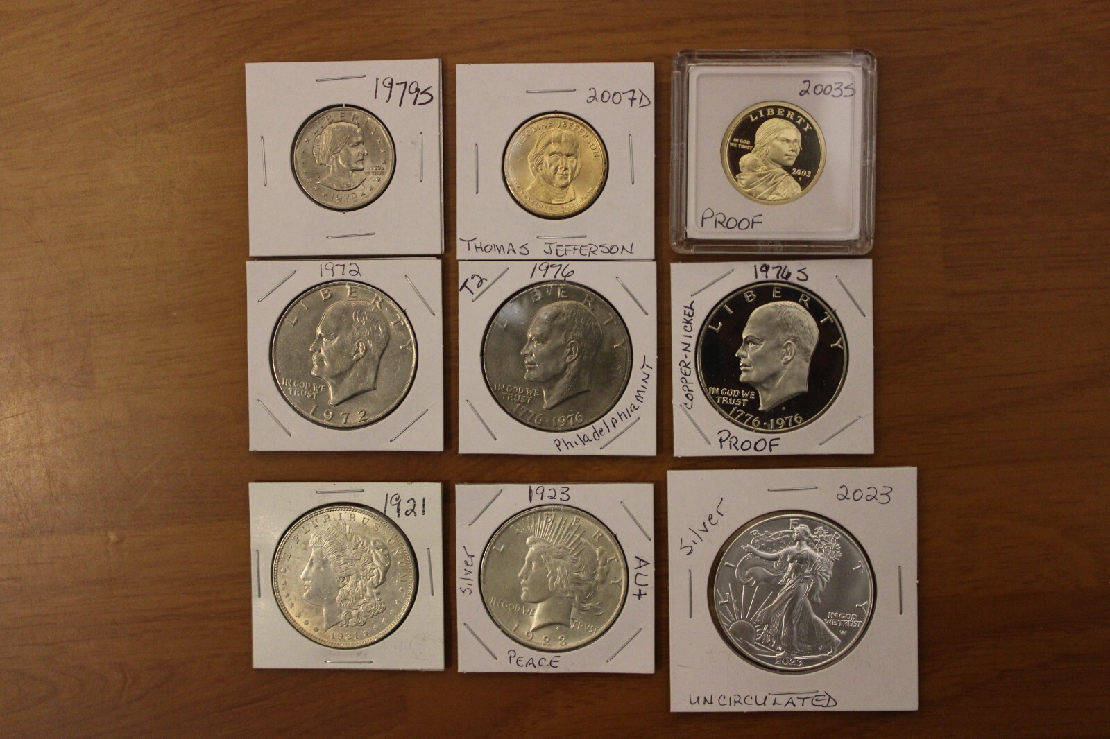 Dollar Coin Collection - Silver - Proof - Uncirculated - Lot of 9