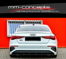 Cup Diffusor Ansatz für Audi S3 A3 S-Line Limo Heckansatz Einsatz Splitter ABS