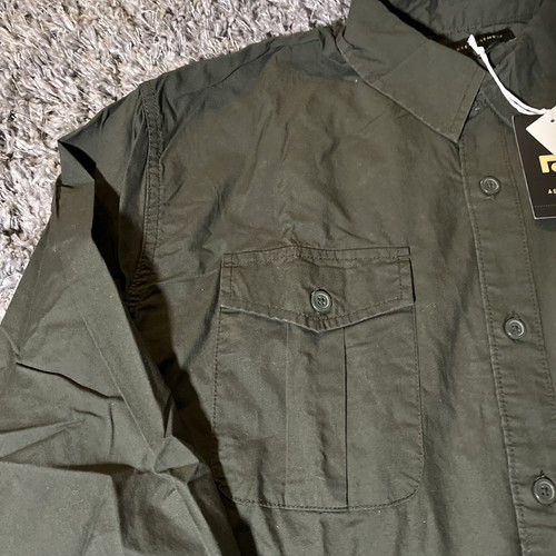 Free Assembly Herren Langarm Militär Hemd Button Down Beige Größe 2X Neu - Bild 2 von 24