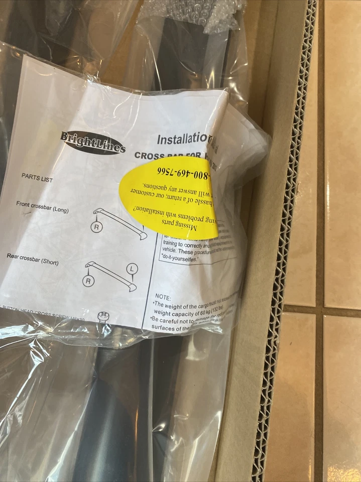 Fit 12-16 Honda CRV CR-V Black Aluminum Roof Top Cross Bars Crossbars Rack Pair - Image 2 of 4