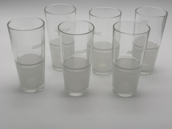 6X Absolut Glas 0,33L Frosted Vodka Longdrink Cocktail GläSer Geeicht Gastro Bar-image