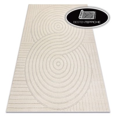 Moderne Designere strukturelle Teppiche 'DUNE' 2507 Geometrisch Linien creme
