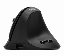 Image of DELUX M618 AIR ERGONOMIC MOUSE BLACK BLUETOOTH & WIRELESS VERTICAL RECHARGE